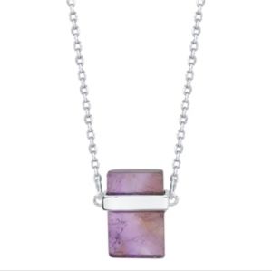 Unwritten Fine Silver Plated Genuine Stone Necklace, 16"+2" Extender